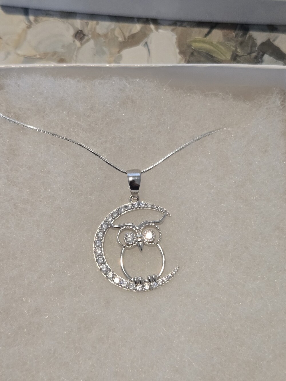Owl Moon Spinel 925 Sterling Silver Necklace